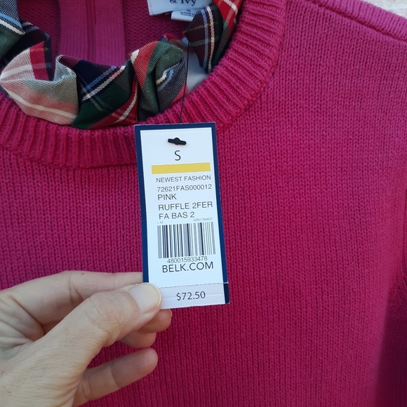 NWT Crown & Ivy 2fer Pullover Sweater size S - Picture 5 of 8